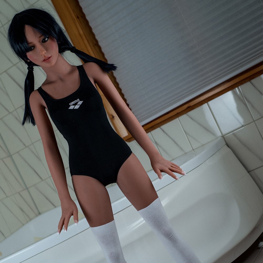 140cm (4ft 7)  Wheat Small Breast Brown Eyes TPE Sex Doll，In US Stock