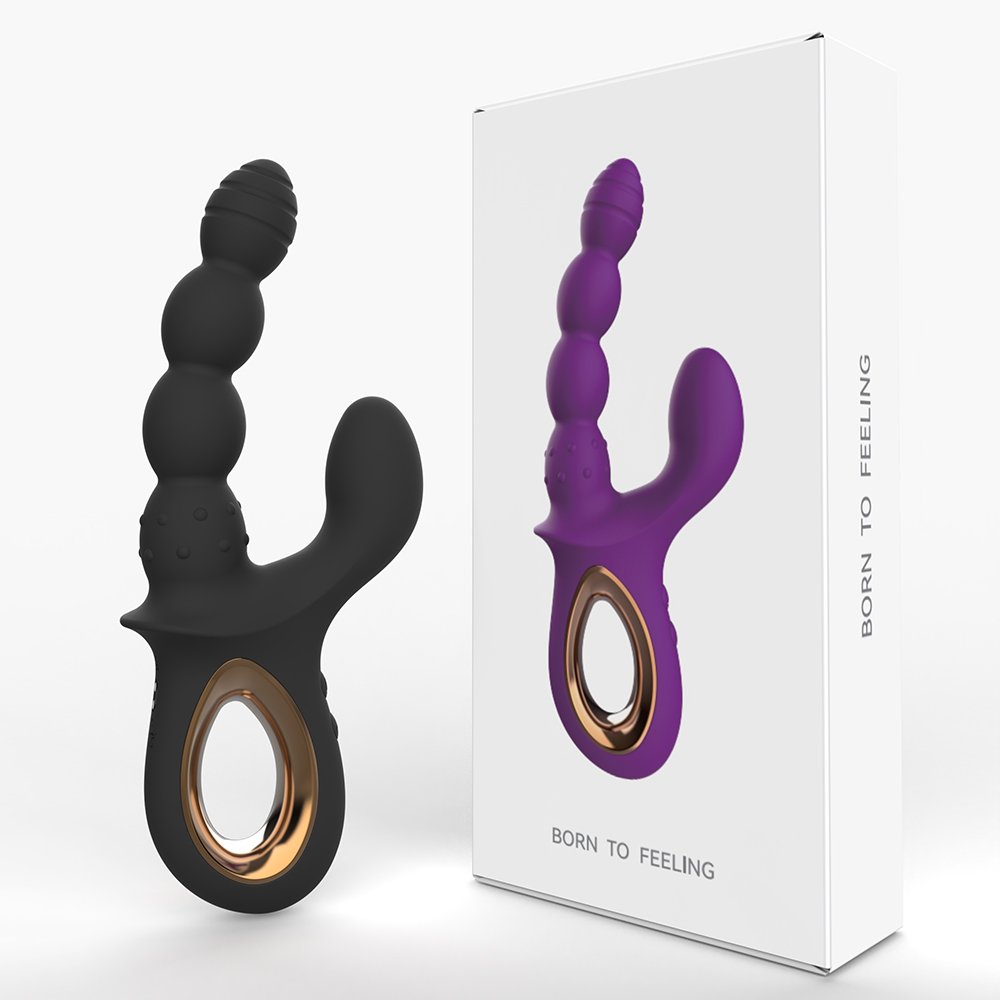 Bead Vibrator, Midnight Black, ABS Plastic + Silicone, Magnetic Charging,In US Stock