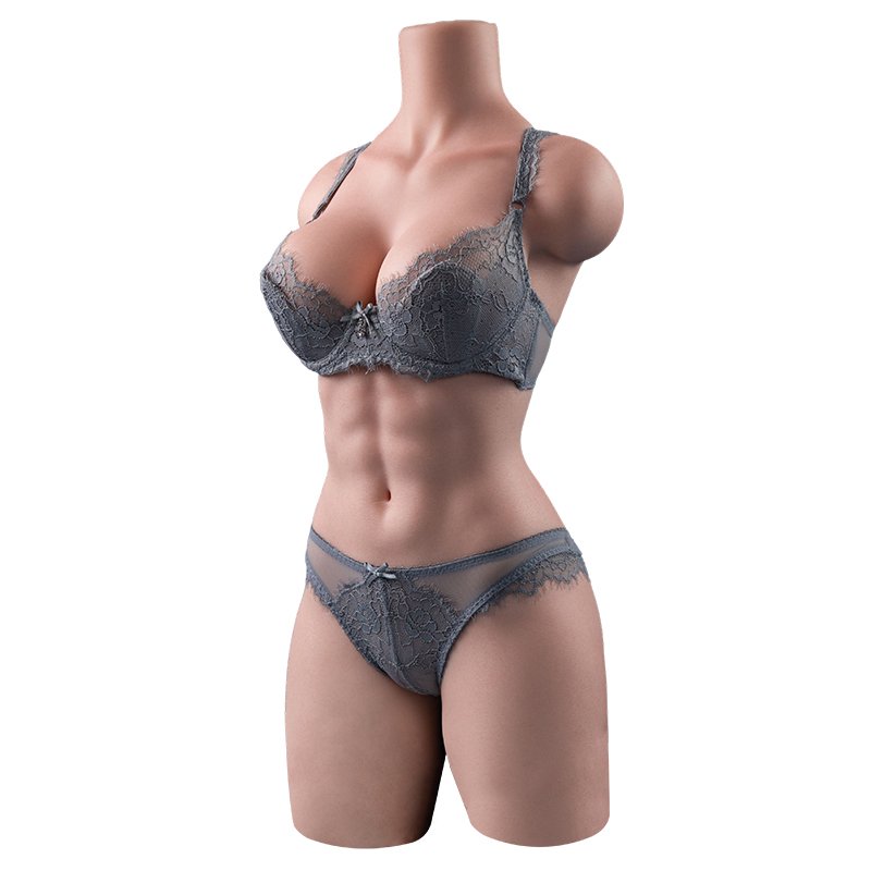 12.5 kg All-Silicone Straight-Leg Half-Body Fitness Doll with Alloy Skeleton and Realistic Texture,In US Stock