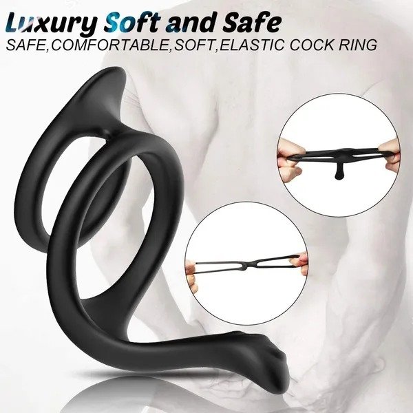 Tornado double ring locking fine ring for Longer Harder Stronger Erection; Improve Sexual Performance; Sex Toys for Men Massager Adult Sex Toys for Men Penis Ring for Men Couples Pleasure;