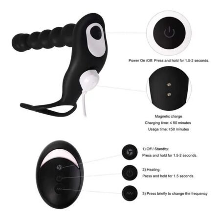 Anal Bead 10 Modes Adult Sex toys with Remote Control -Anal Stimulator Vibrating Anus Plug for Men; Women and Couples Butt Plug; Soft Silicone Anal Plug Sex Toy for Men; Women and Couple