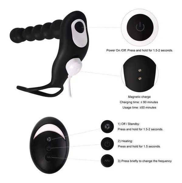 Anal Bead 10 Modes Adult Sex toys with Remote Control -Anal Stimulator Vibrating Anus Plug for Men; Women and Couples Butt Plug; Soft Silicone Anal Plug Sex Toy for Men; Women and Couple