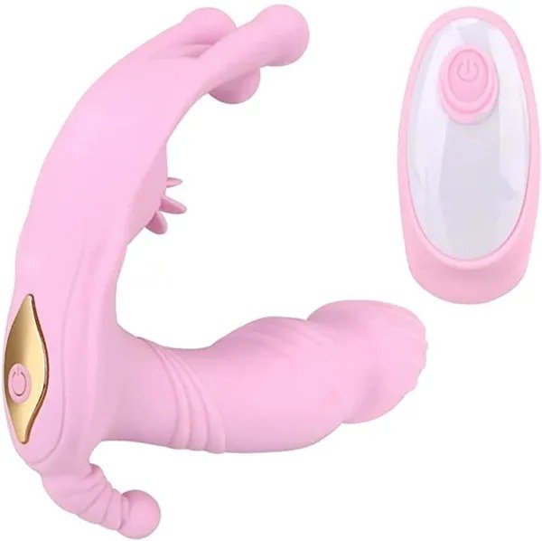 Wearable Licking Vibrator with Wireless Remote Control for G Spot Clitoral Stimulation; Multi Vibration Modes; Vibrating Panties Adult Sex Toys for Women or Couples Play