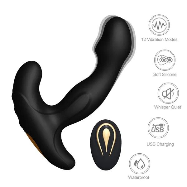 Flapping Anal Vibrator with Remote Control; Prostate Massager Adult Sex Toys for Men Anal Vibrator Prostate Massager; Remote Control Sex Toy with 12 Vibrating Modes; Butt Plug for Men Couples
