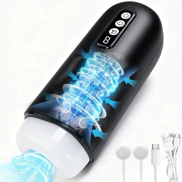 Male Masturbator, 8 Suction Modes Penis Stroker with Earphone Real Moaning, Blowjob Sex Machine for Men Pleasure