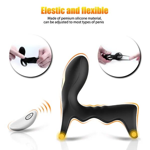 Muitar Strong Vibration Delay Massage Ring Silicone Massager Waterproof For Men - Image 8