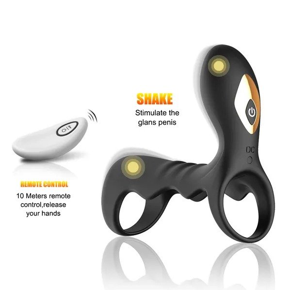 Muitar Strong Vibration Delay Massage Ring Silicone Massager Waterproof For Men - Image 3