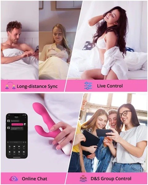 LOVENSE Nora Rabbit Vibrator with APP Control, Pink Vibrator Rabbit with Dual Motor, Clitoral Stimulator Dildo Massager, Sex Toys for Women with Smartphone Wireless - Image 3