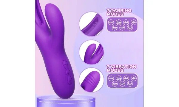 Rabbit Tapping Vibrator Dildo G Spot Vibrator with 7 Flapping Modes Sex Toys - Image 4