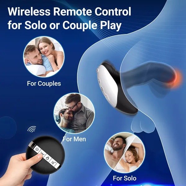 Remote Control Prostate Massager, Heating Dual Motor Vibrating Butt Plug for Men Women, Waterproof - Image 4