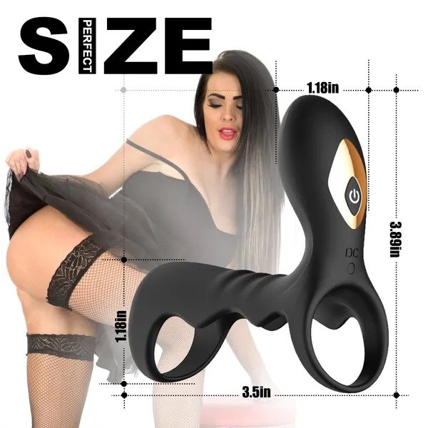 Muitar Strong Vibration Delay Massage Ring Silicone Massager Waterproof For Men - Image 6
