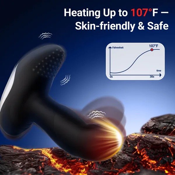 Remote Control Prostate Massager, Heating Dual Motor Vibrating Butt Plug for Men Women, Waterproof - Image 5