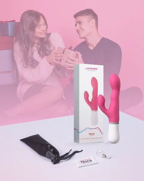 LOVENSE Nora Rabbit Vibrator with APP Control, Pink Vibrator Rabbit with Dual Motor, Clitoral Stimulator Dildo Massager, Sex Toys for Women with Smartphone Wireless - Image 8