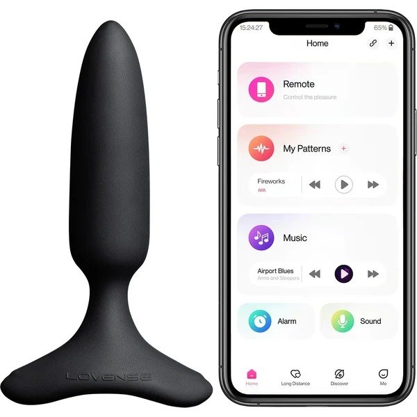LOVENSE Hush 2 Vibrating Butt Plug, Silicone Anal Vibrator for Men with Remote Control, Waterproof and Rechargeable Big Plug Vibration Machine for Women, Adult Anal Plug Sex Toys for Couples